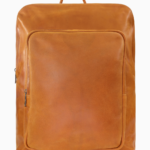 Minimalist Full-Grain Leather Backpack - Cognac | 14" Laptop Leather Backpack