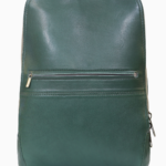 Minimalist Forest Green Leather Backpack | Slim 14" Laptop Rucksack