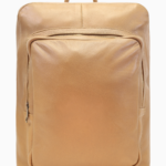 Minimalist Nude Leather Backpack | Slim Beige Laptop Rucksack