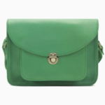 Classic Meadow Green Leather Messenger Bag | Vintage Structured Crossbody Satchel