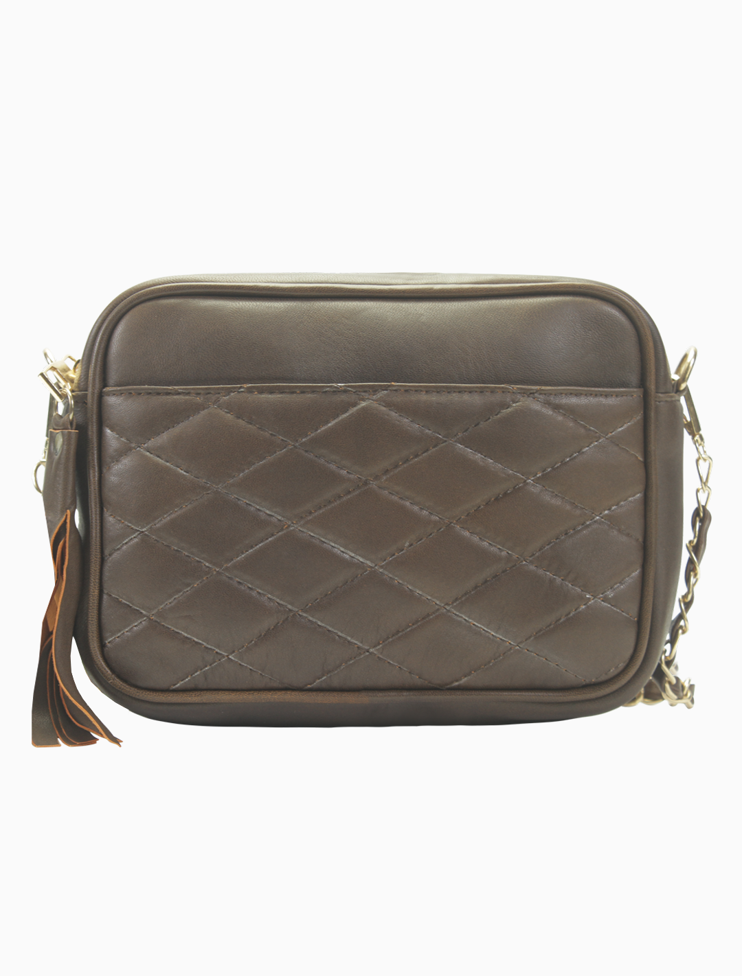 Quilted Espresso Leather Camera Bag | Rich Brown Diamond-Stitched Crossbody Quilted Espresso Leather Camera Bag | Rich Brown Diamond-Stitched Crossbody