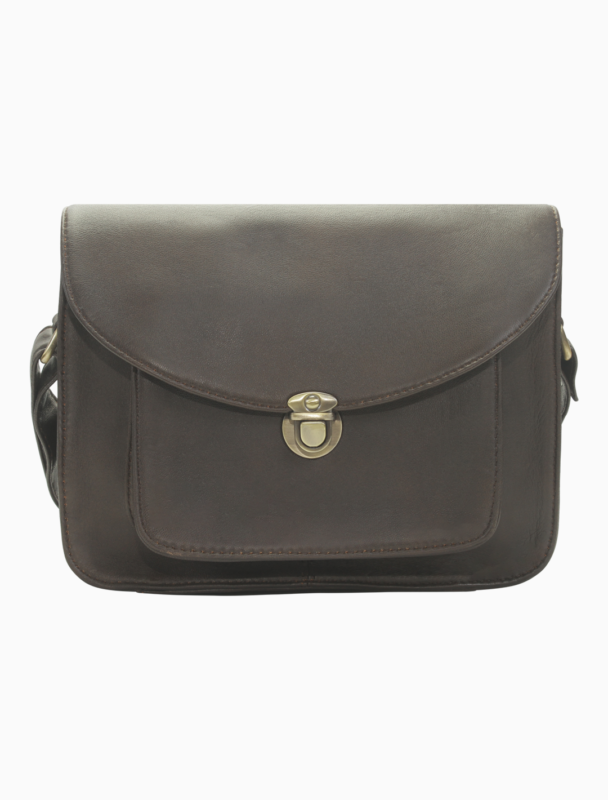 Classic Espresso Leather Messenger Bag | Vintage Dark Brown Crossbody Satchel