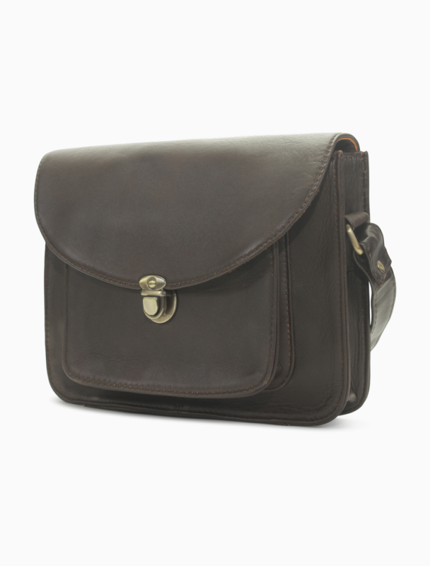 Classic Espresso Leather Messenger Bag | Vintage Dark Brown Crossbody Satchel