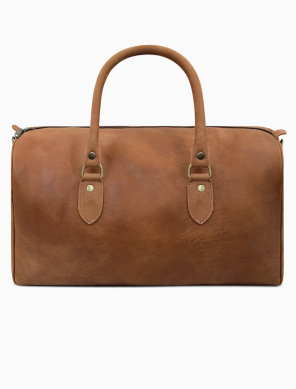 Heritage Cognac Leather Duffel Bag | Premium Oversized Weekender Travel Bag