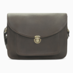 Classic Black Leather Messenger Bag | Vintage Structured Crossbody