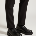 Urban Chunky Black Leather Loafers | Premium Lug-Sole Penny Slip-Ons