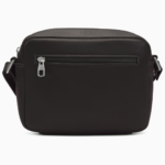 Minimalist Espresso Leather Crossbody Bag | Compact Pebbled Leather Travel Bag