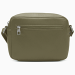 Minimalist Sage Green Leather Crossbody Bag | Modern Boxy Utility Camera Bag