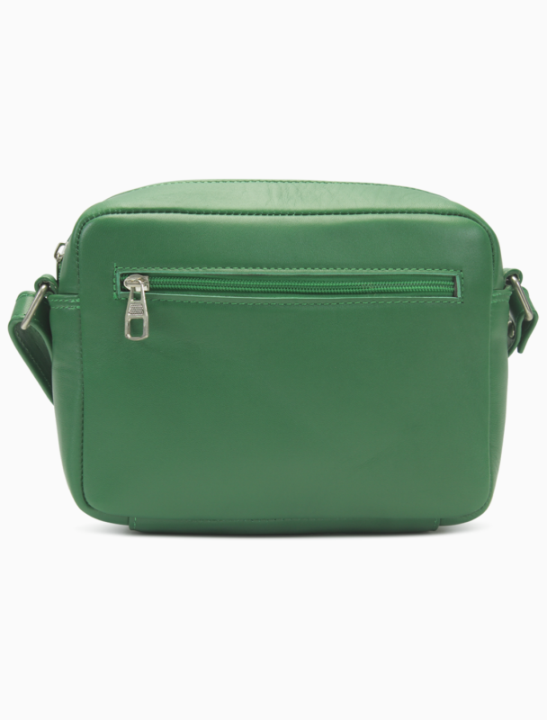 Minimalist Meadow Green Camera Bag | Modern Boxy Leather Crossbody