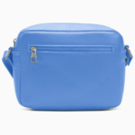 Minimalist Slate Blue Camera Bag | Modern Boxy Leather Crossbody