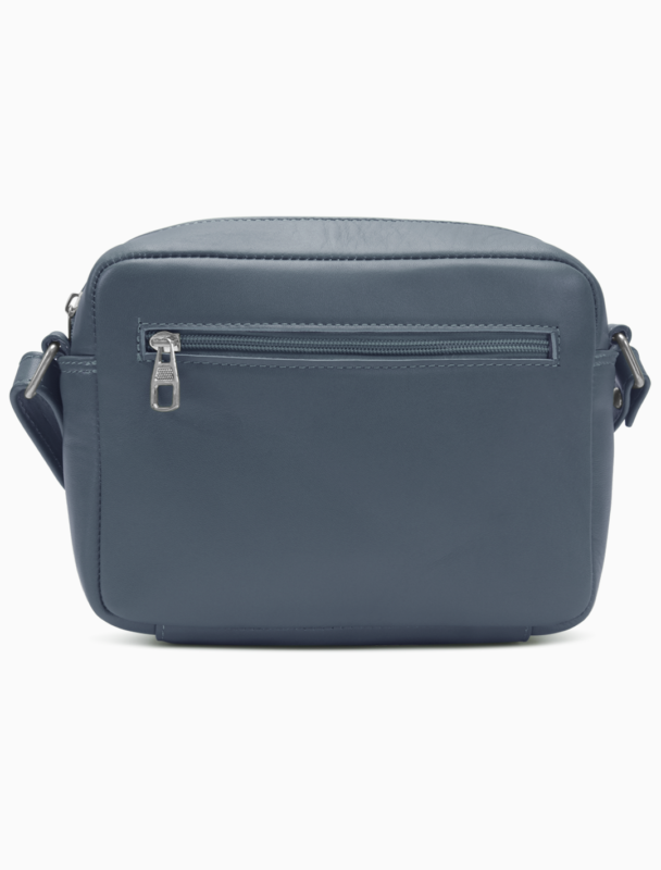 Minimalist Deep Teal Camera Bag | Modern Boxy Leather Crossbody