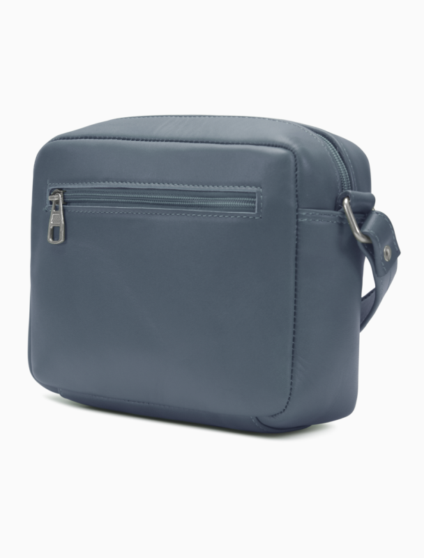 Minimalist Deep Teal Camera Bag | Modern Boxy Leather Crossbody