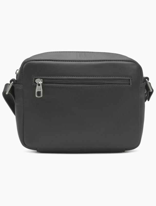 Minimalist Matte Black Camera Bag | Modern Boxy Leather Crossbody