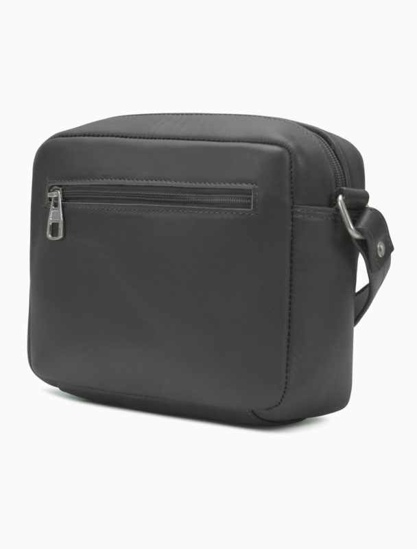 Minimalist Matte Black Camera Bag | Modern Boxy Leather Crossbody