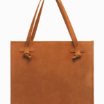 Large Camel Suede Tote Bag | Knotted Handle Everyday Bag