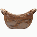 Crescent Brown Leather Hobo Bag | Half Moon Shoulder Bag