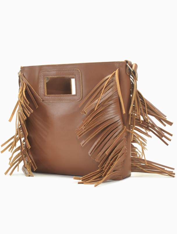 Brown Leather Fringe Crossbody Bag | Boho Shoulder Bag