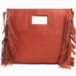 Red Leather Fringe Crossbody Bag | Boho Shoulder Bag