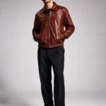 Classic Burgundy Leather Bomber Jacket | Unisex Zip-Up Aviator Jacket